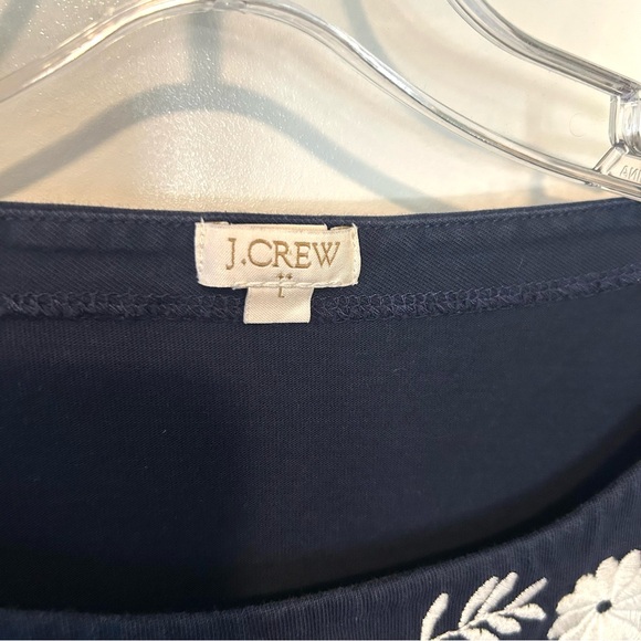 J. Crew Women's Navy and White Embroidered Bell Sleeve Cotton Top‎ in Size L - Picture 11 of 13